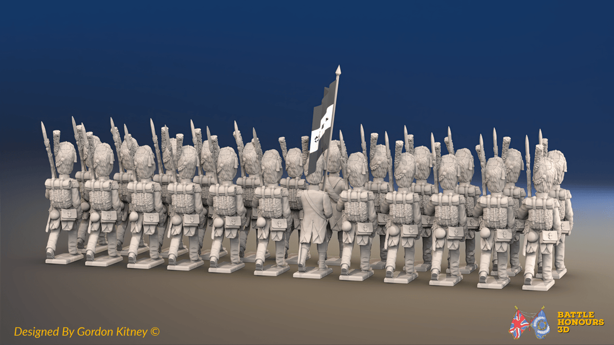 Napoleonic French Grenadiers Bearskin Battalion March Attack - Jacket - 24 figures, rear view