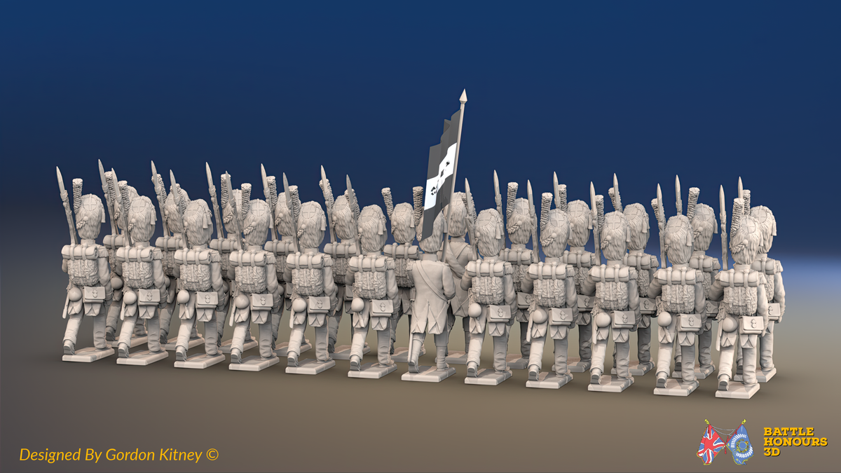 Napoleonic French Grenadiers Bearskin Battalion March Attack - Jacket - 24 figures, rear view