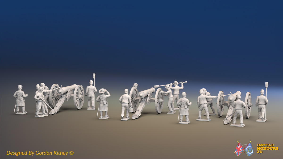 ACW Union Artillery Battery - 3 guns and 15 figures, rear view