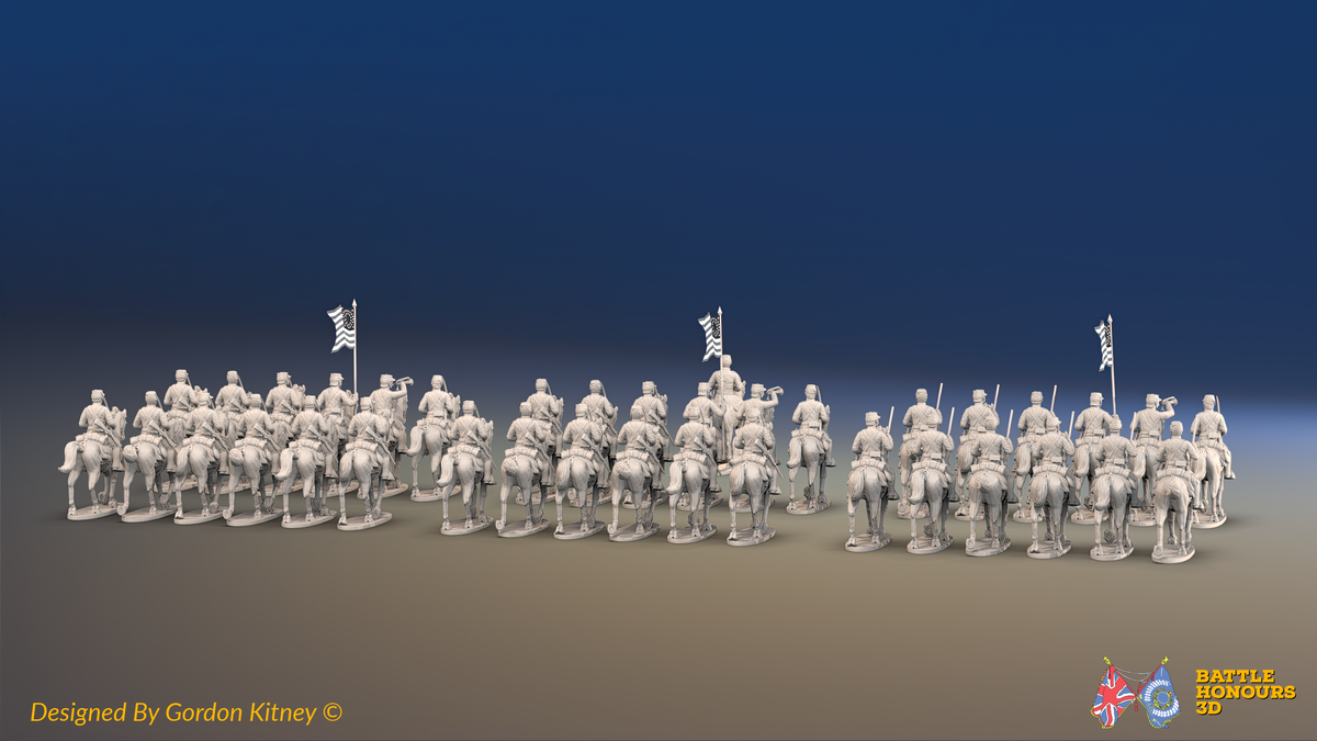 ACW Union Cavalry Brigade - Shell Jackets, Trotting - 37 mounted figures, rear view