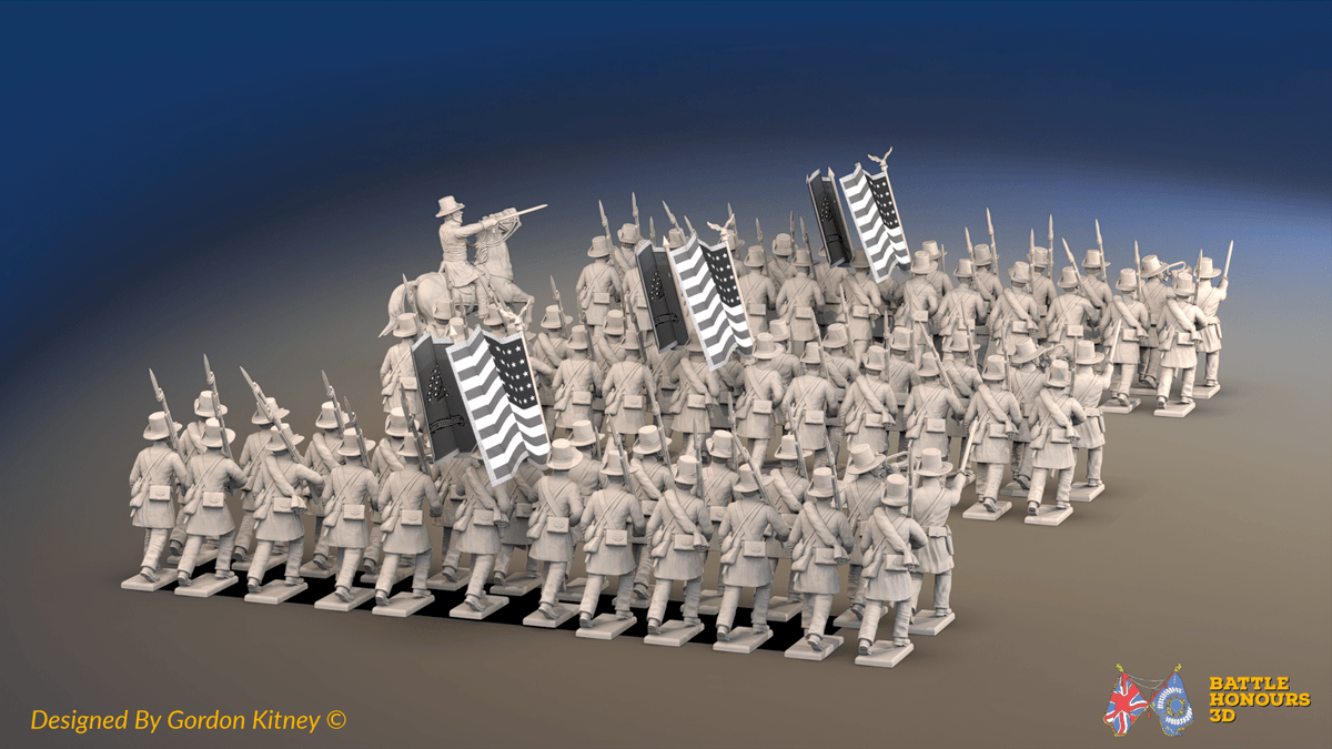 ACW Union Infantry Brigade - Frock Coats and Hardee Hats, Marching - 72 infantry and mounted commander, rear view