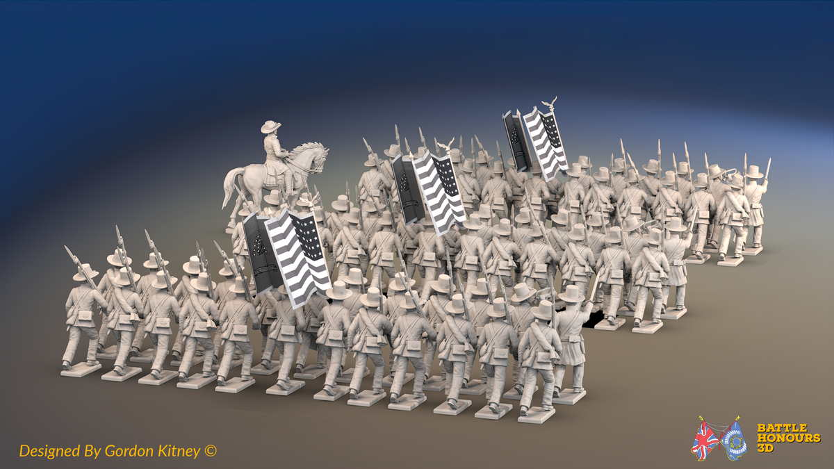 ACW Union Infantry Brigade - Sack Coats and Hardee Hats, Marching - 72 infantry and mounted commander, rear view