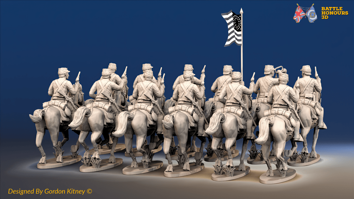 ACW Union Cavalry Regiment - Shell Jackets, Galloping with Pistols - 12 mounted figures, rear view