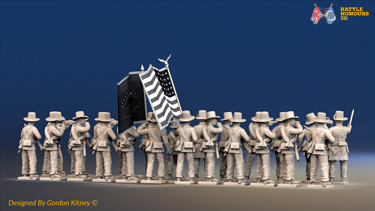 ACW Union Iron Brigade Battalion Firing Line, Sack Coat and Hardee Hat - 24 Figures, rear view