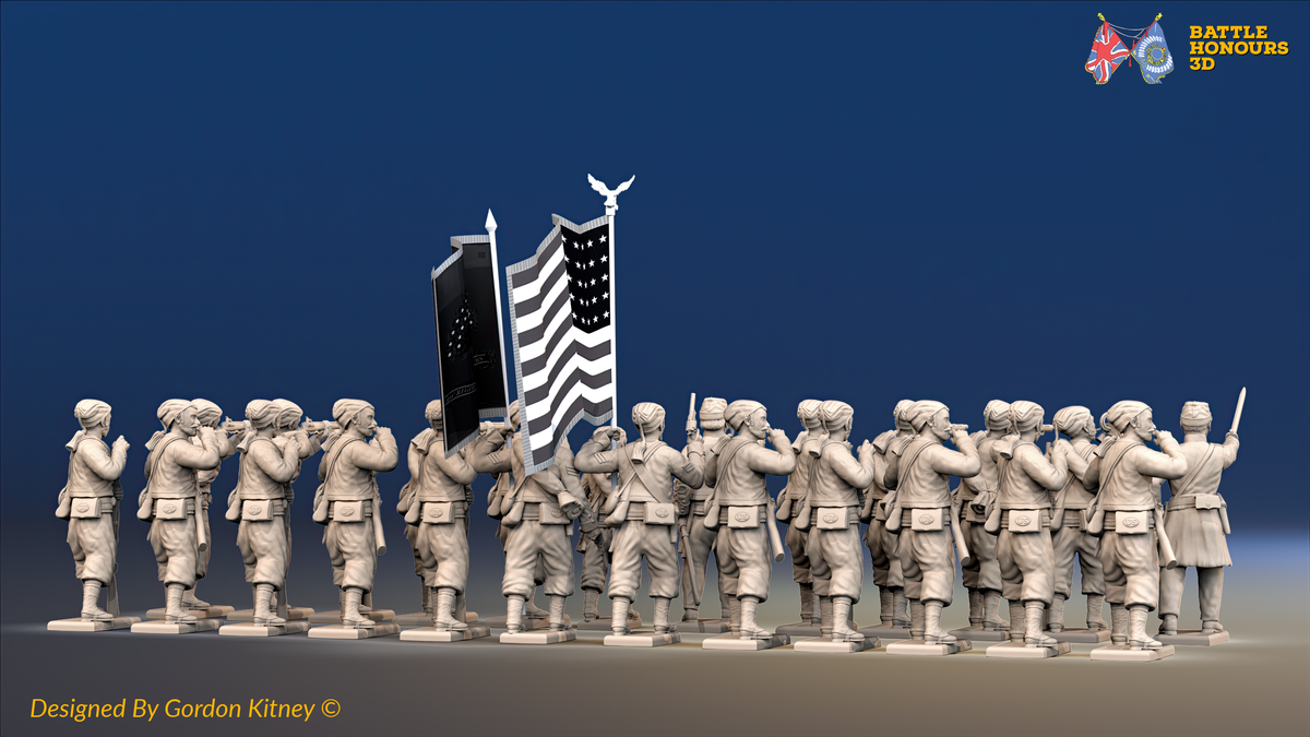 ACW Union Zouave Battalion Firing Line, Fez - 24 Figures, rear view