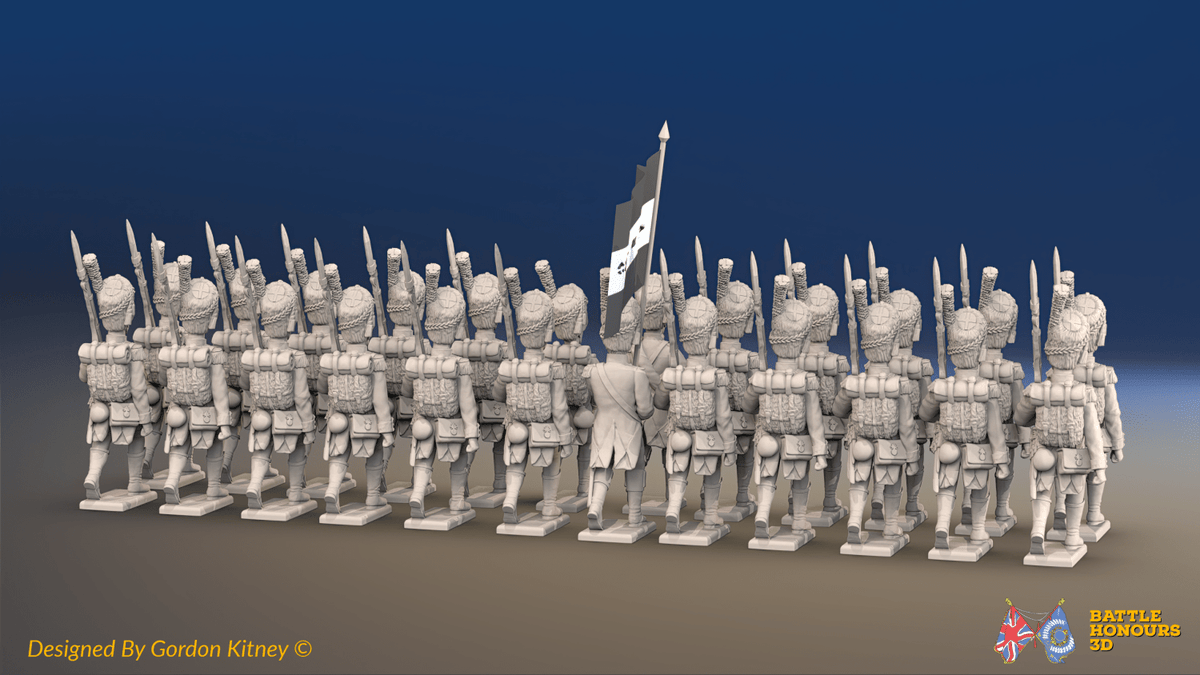 Napoleonic French Light Infantry Carabinier Battalion - Bearskins, Jackets and Boots - 24 figures, rear view