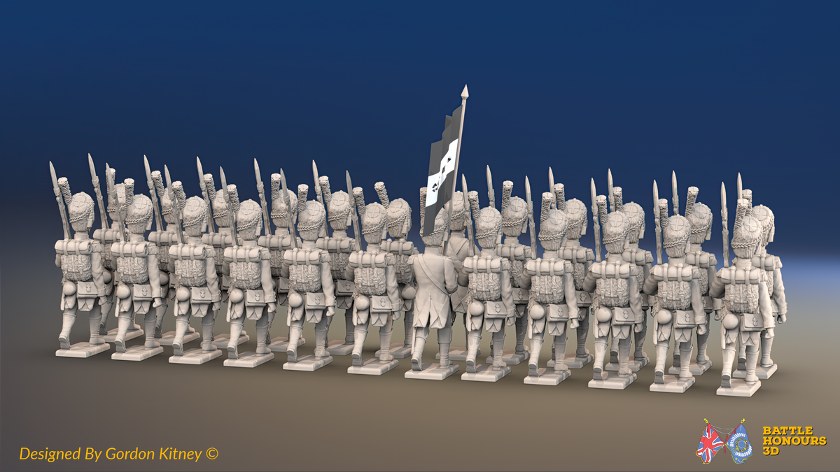 Napoleonic French Light Infantry Carabinier Battalion - Bearskins, Jackets and Boots - 24 figures, rear view