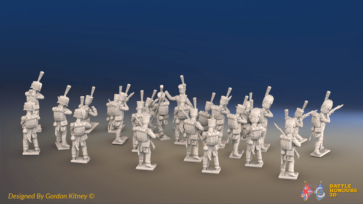 Napoleonic French Infantry Battalion Skirmishing - Jackets and Shakos - 24 figures, rear view