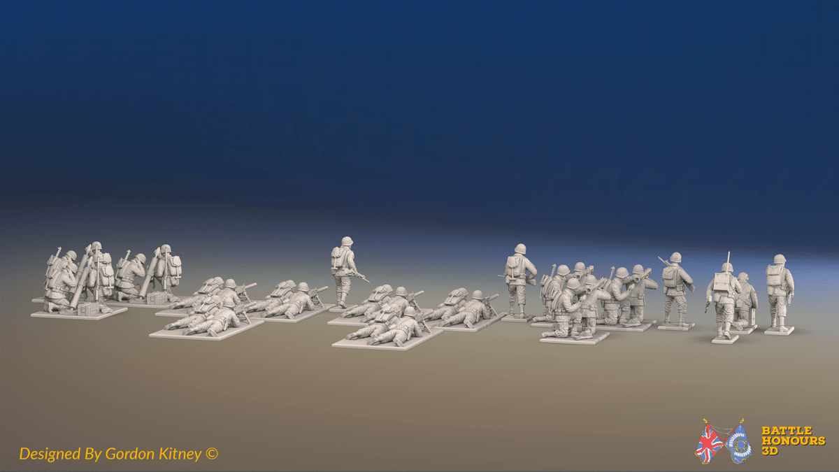 WW2 US Infantry Support Platoon - 30 figures, rear view
