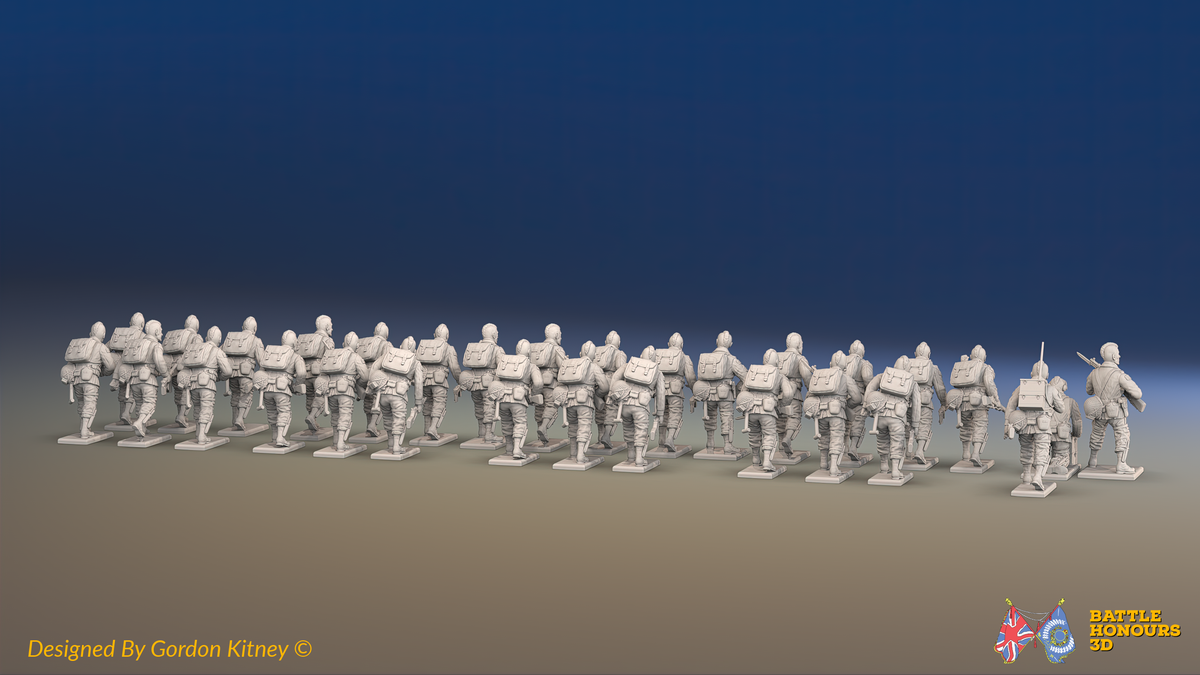 WW2 US Airborne Platoon - Mohawk Haircuts - 30 figures, rear view
