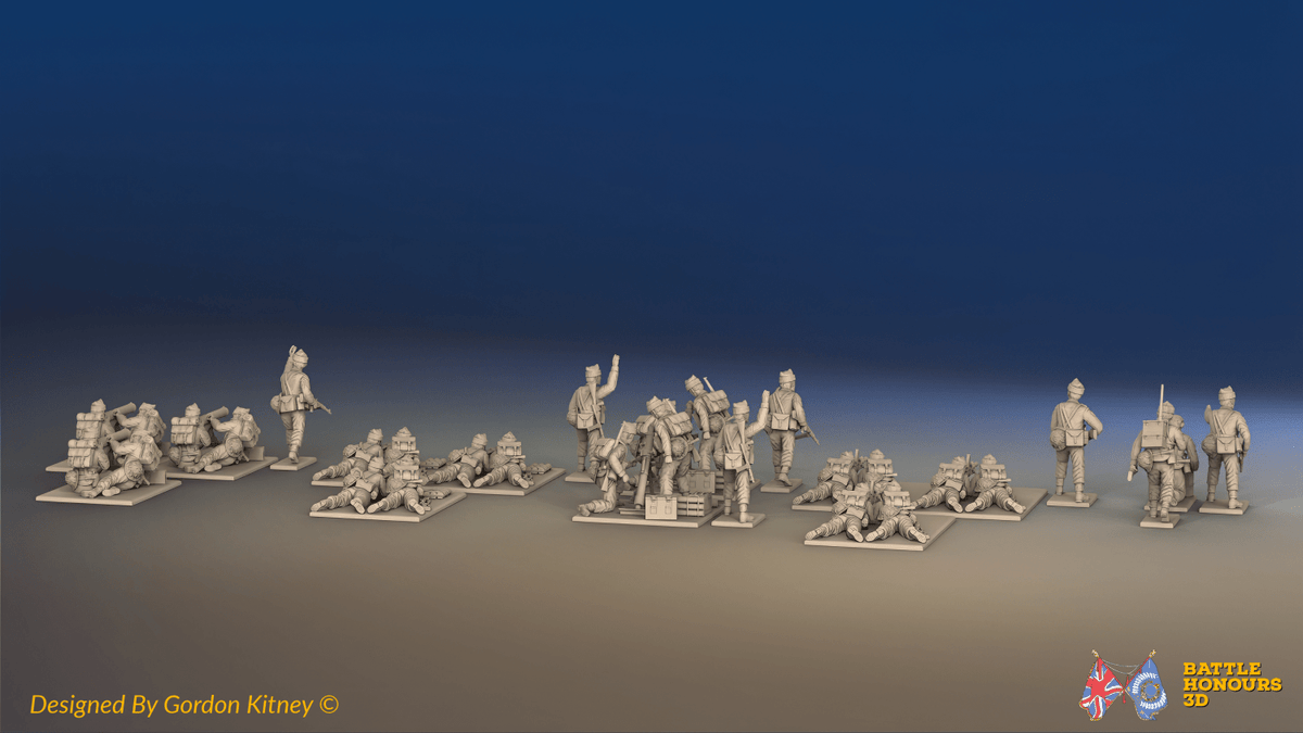 WW2 British Commando Support Platoon - Cap Comforters - 30 figures, rear view