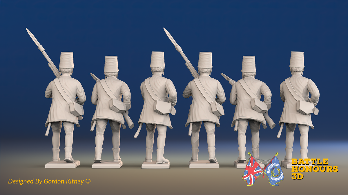 Seven Years’ War Russian Pandur Grenadiers - Charging - Summer Uniform, rear view. Supplied unpainted.