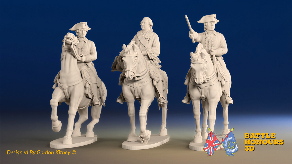 Seven Years’ War Russian Mounted Command - Generals, front view. Supplied unpainted.