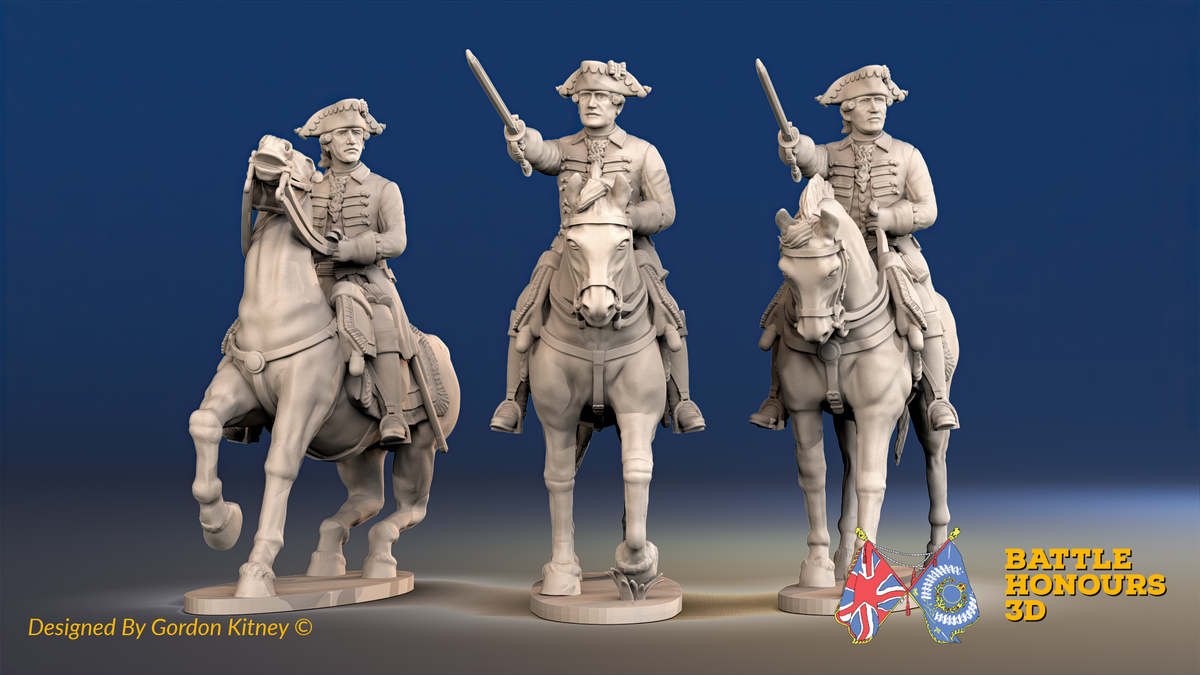 Seven Years’ War Prussian Mounted Colonels - Pointed Coat Lace, front view. Supplied unpainted.