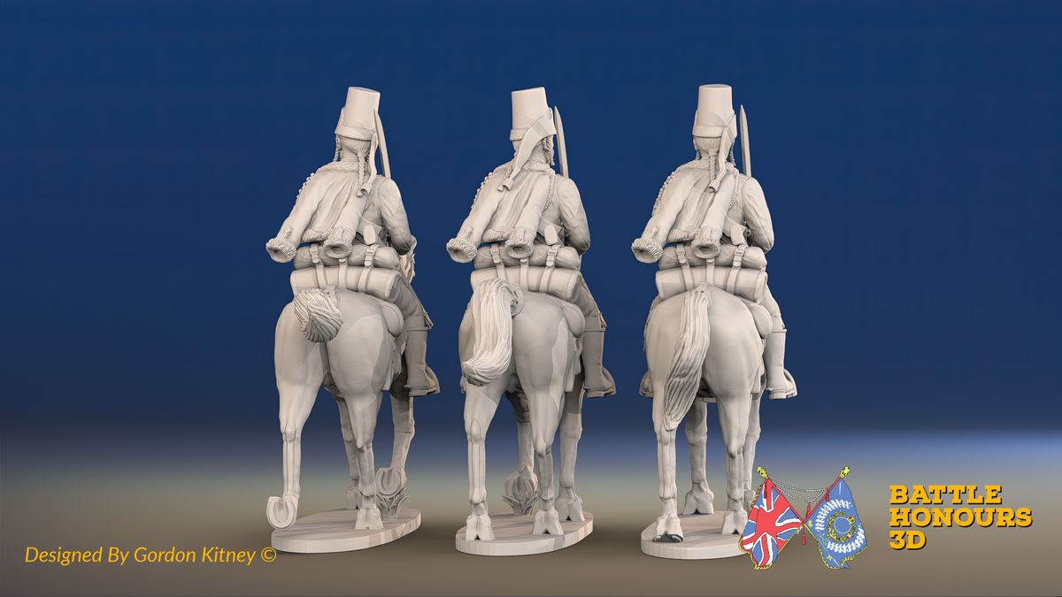 Seven Years’ War Russian Hussars - Mirlitons, rear view. Supplied unpainted.