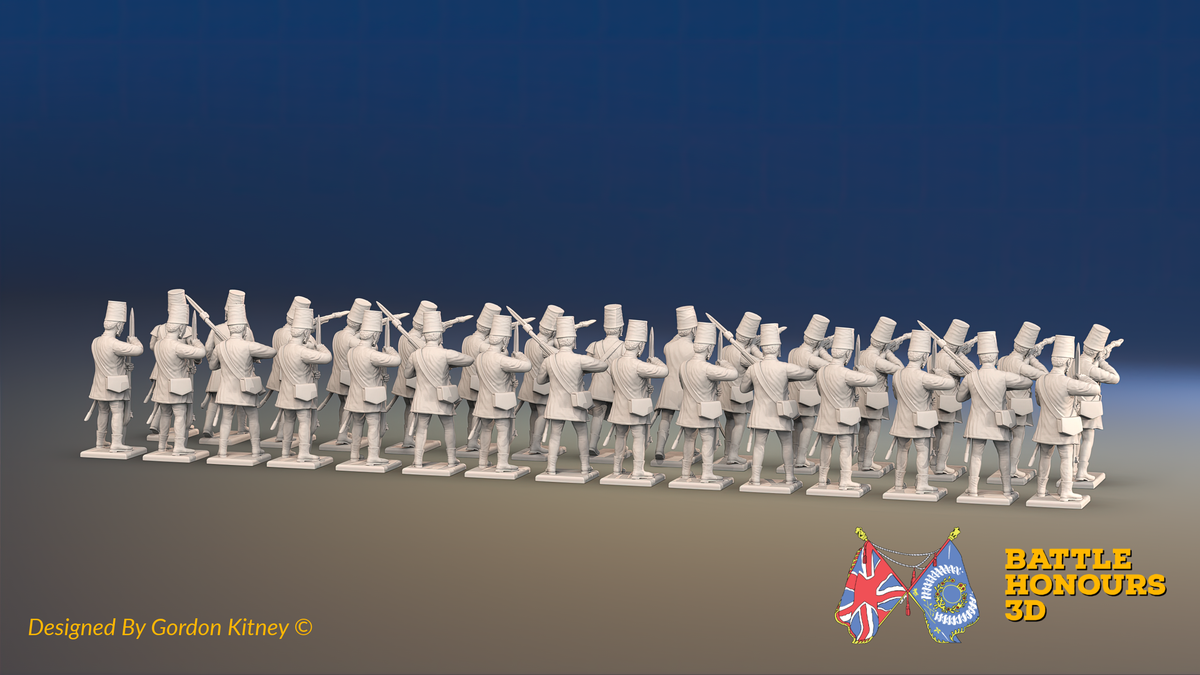 Seven Years’ War Russian Pandur Grenadier Battalion - Firing - Summer Uniform - 30 Figures, rear view. Supplied unpainted.