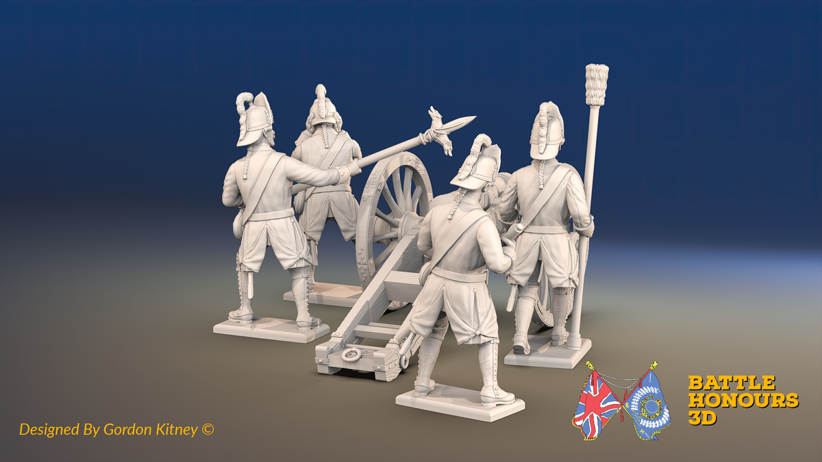 Seven Years’ War Russian Secret Howitzer and Crew - Firing Crew - Winter Uniform, rear view. Supplied unpainted.