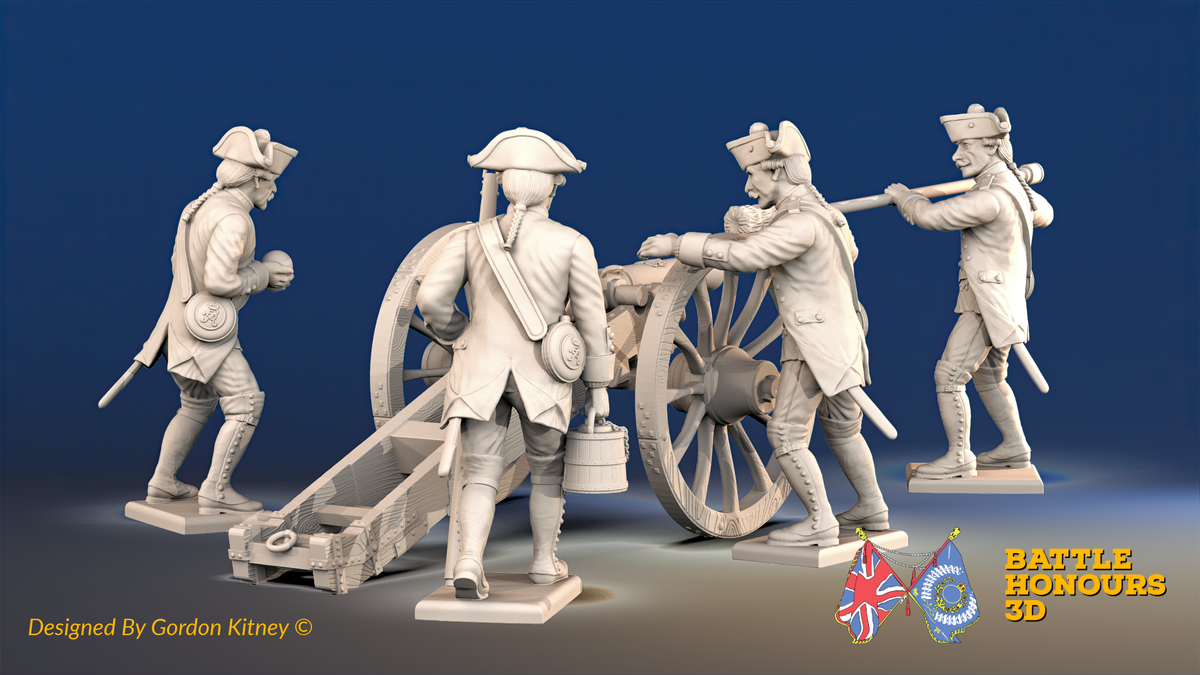 Seven Years’ War Prussian Foot Artillery - Loading Crew, rear view. Supplied unpainted.