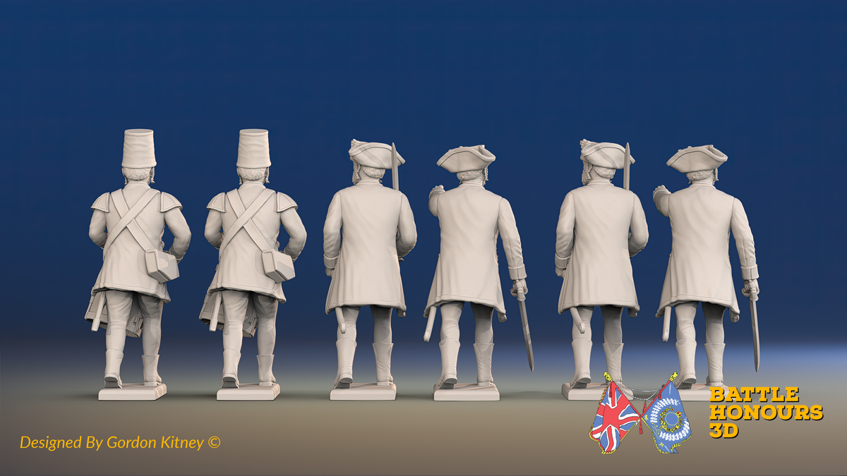 Seven Years’ War Russian Pandurs Command - Summer Uniform, rear view. Supplied unpainted.
