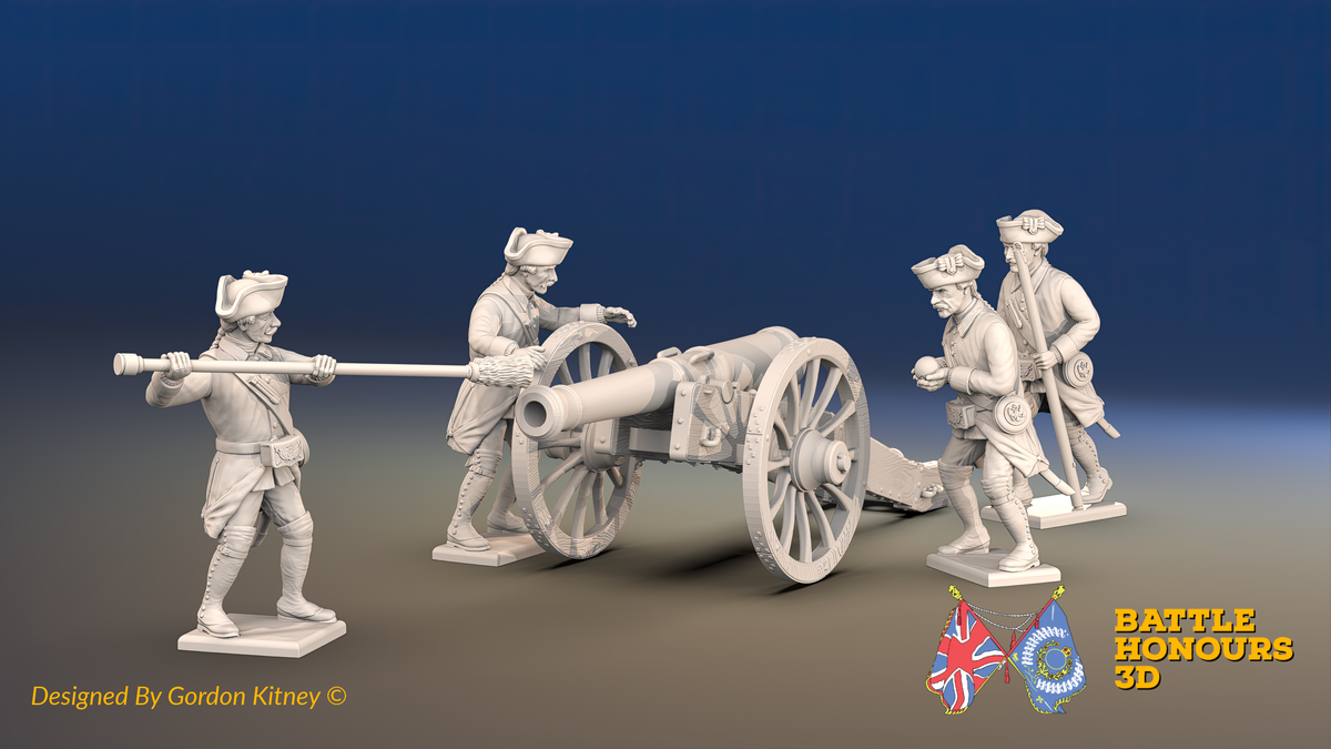 Seven Years’ War Russian Artillery and Crew - Loading Crew - Winter Uniform, front view. Supplied unpainted.