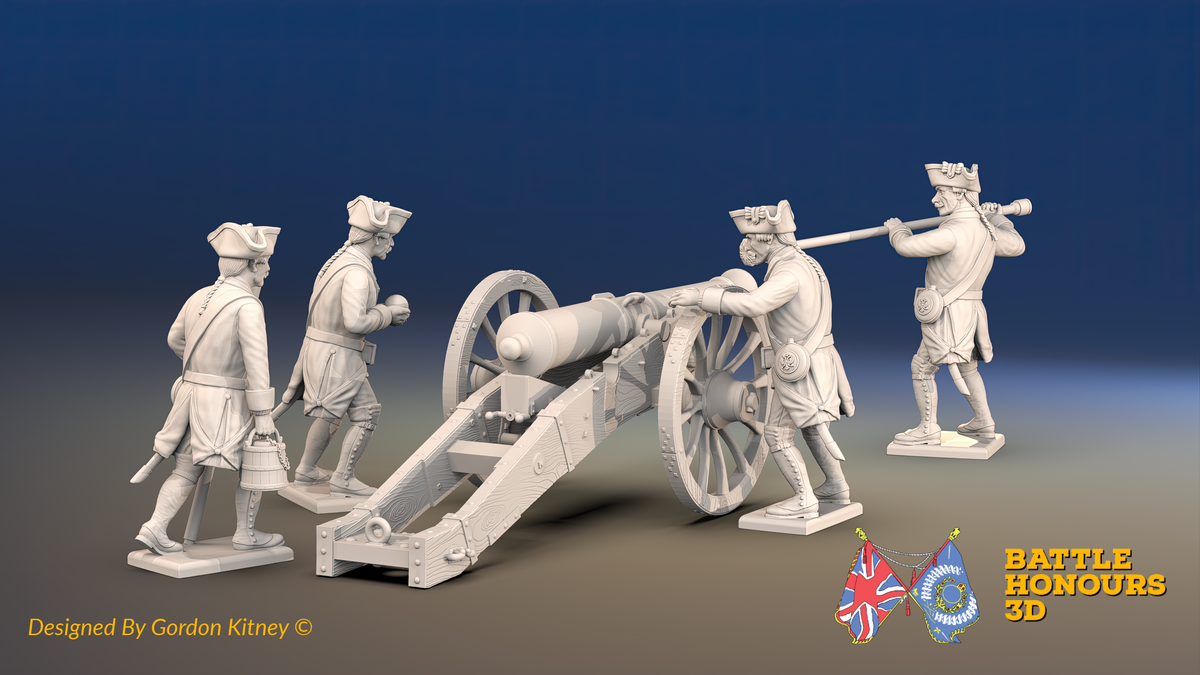 Seven Years’ War Russian Artillery and Crew - Loading Crew - Winter Uniform, rear view. Supplied unpainted.