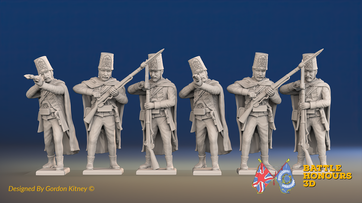 Seven Years’ War Russian Pandur Grenadiers - Firing - Winter Uniform, front view. Supplied unpainted.