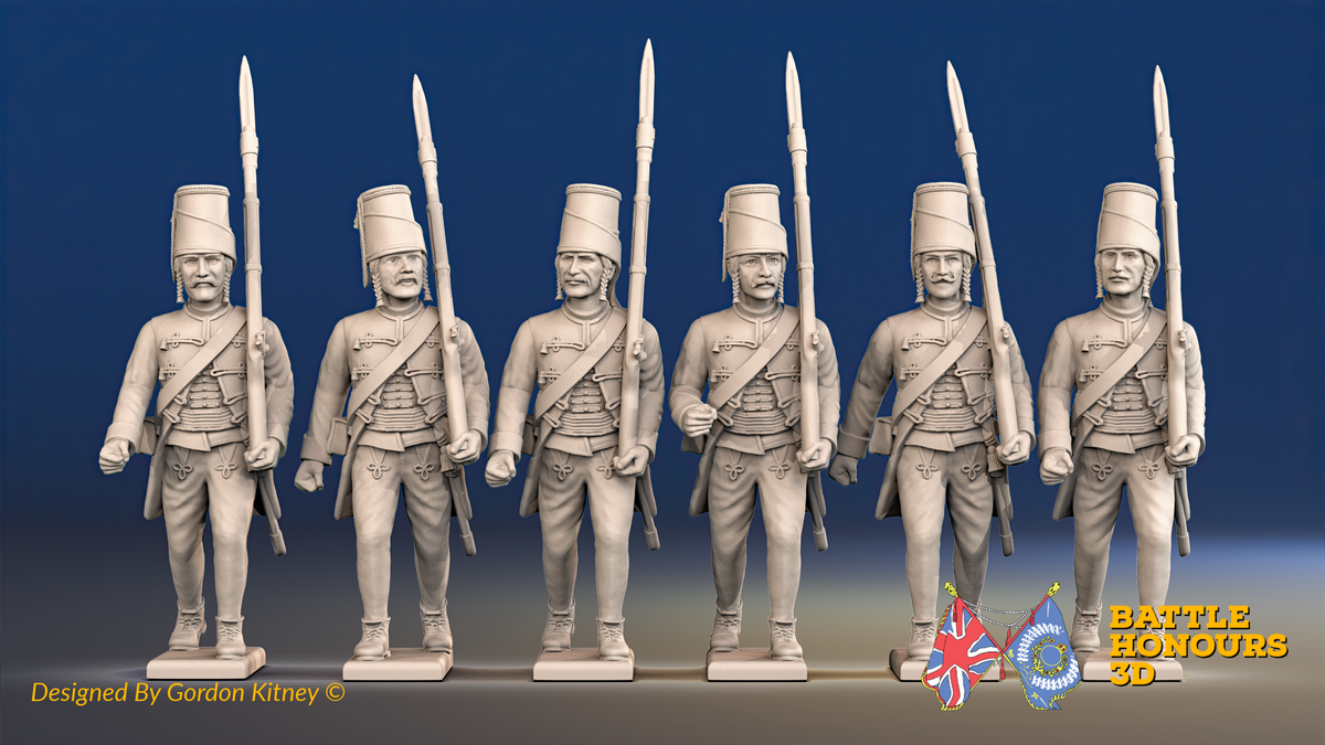 Seven Years’ War Prussian Von Kleist Infantry - March Attack, front view. Supplied unpainted.