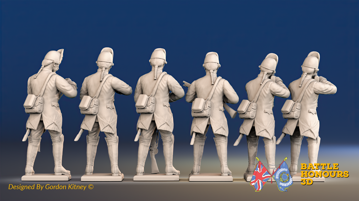 Seven Years’ War Prussian Le Noble Jägers - Standing Skirmishers, rear view. Supplied unpainted.