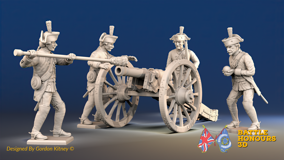 Seven Years’ War Prussian Horse Artillery - Loading Crew, front view. Supplied unpainted.