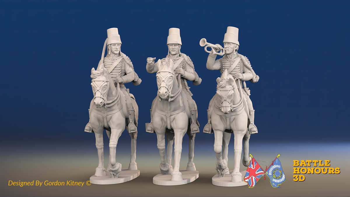 Seven Years’ War Russian Hussars Command - Mirlitons, front view. Supplied unpainted.