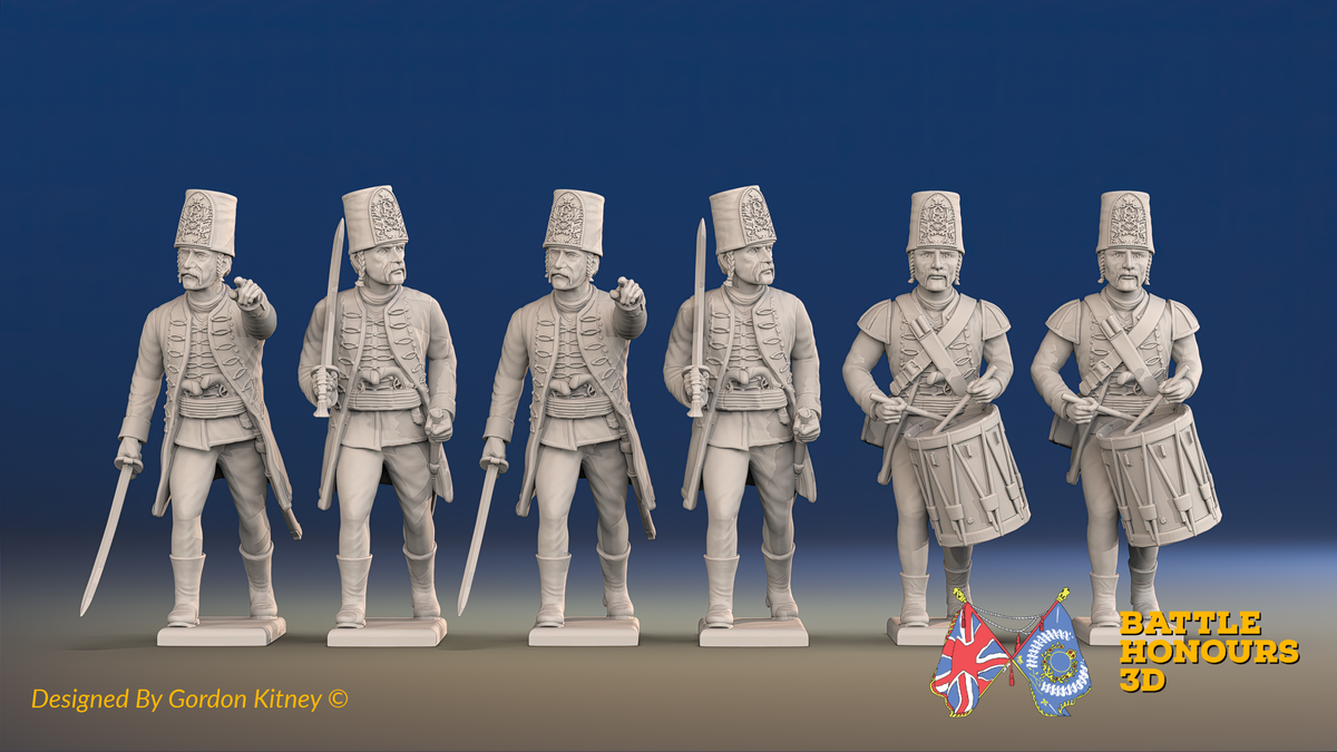 Seven Years’ War Russian Pandur Grenadiers Command - Summer Uniform, front view. Supplied unpainted.