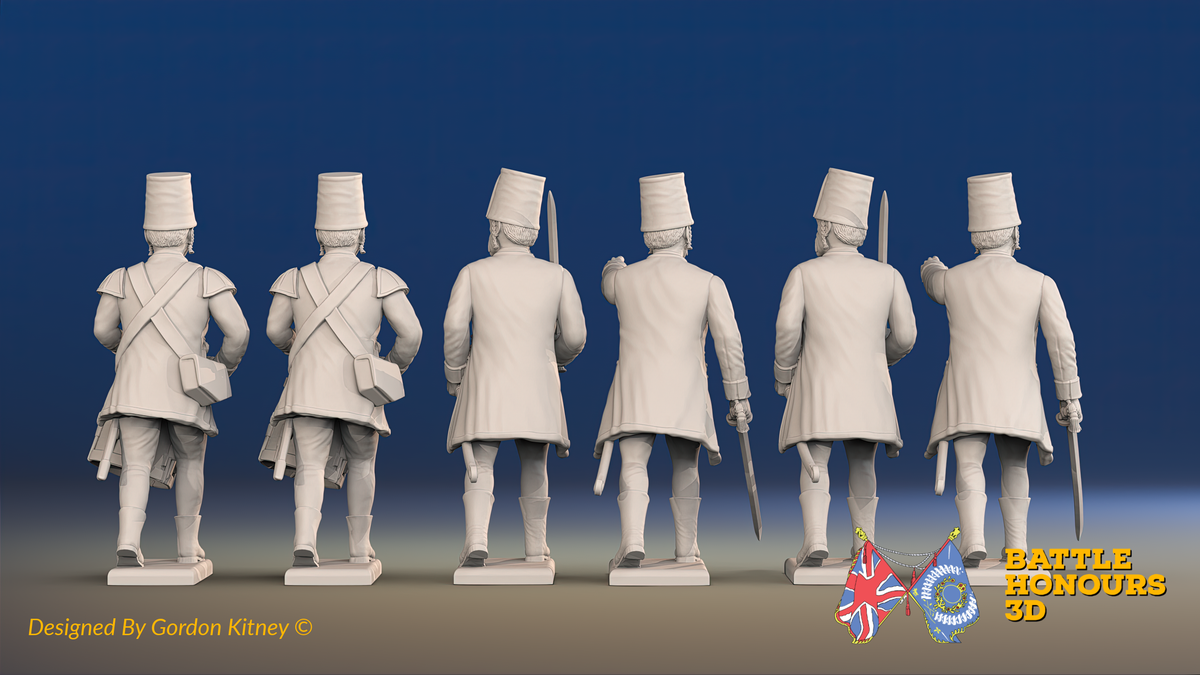 Seven Years’ War Russian Pandur Grenadiers Command - Summer Uniform, rear view. Supplied unpainted.