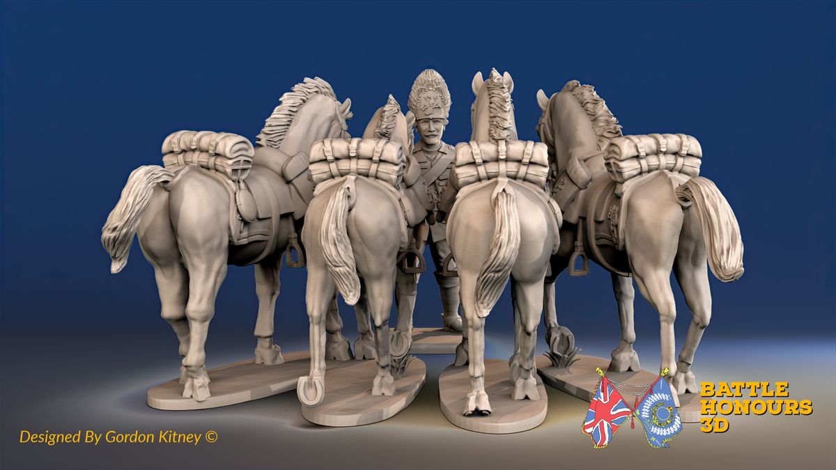 Seven Years’ War Prussian Von Kleist Horse Holder, rear view. Supplied unpainted.