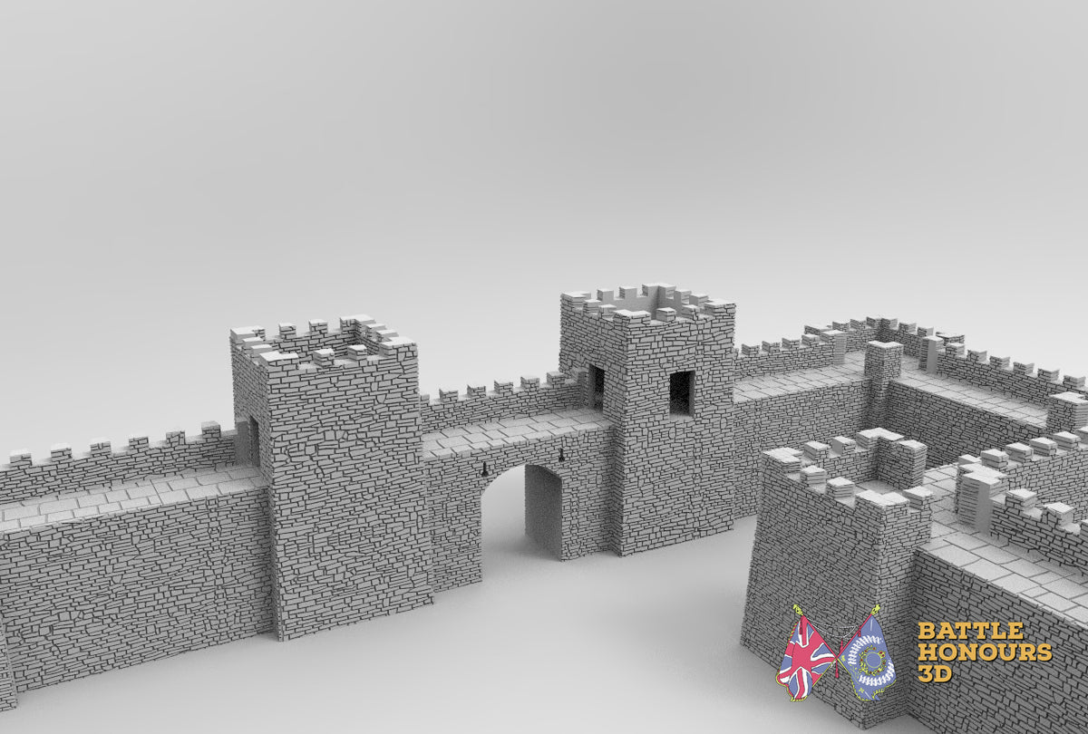Norman castle walls terrain model view 1