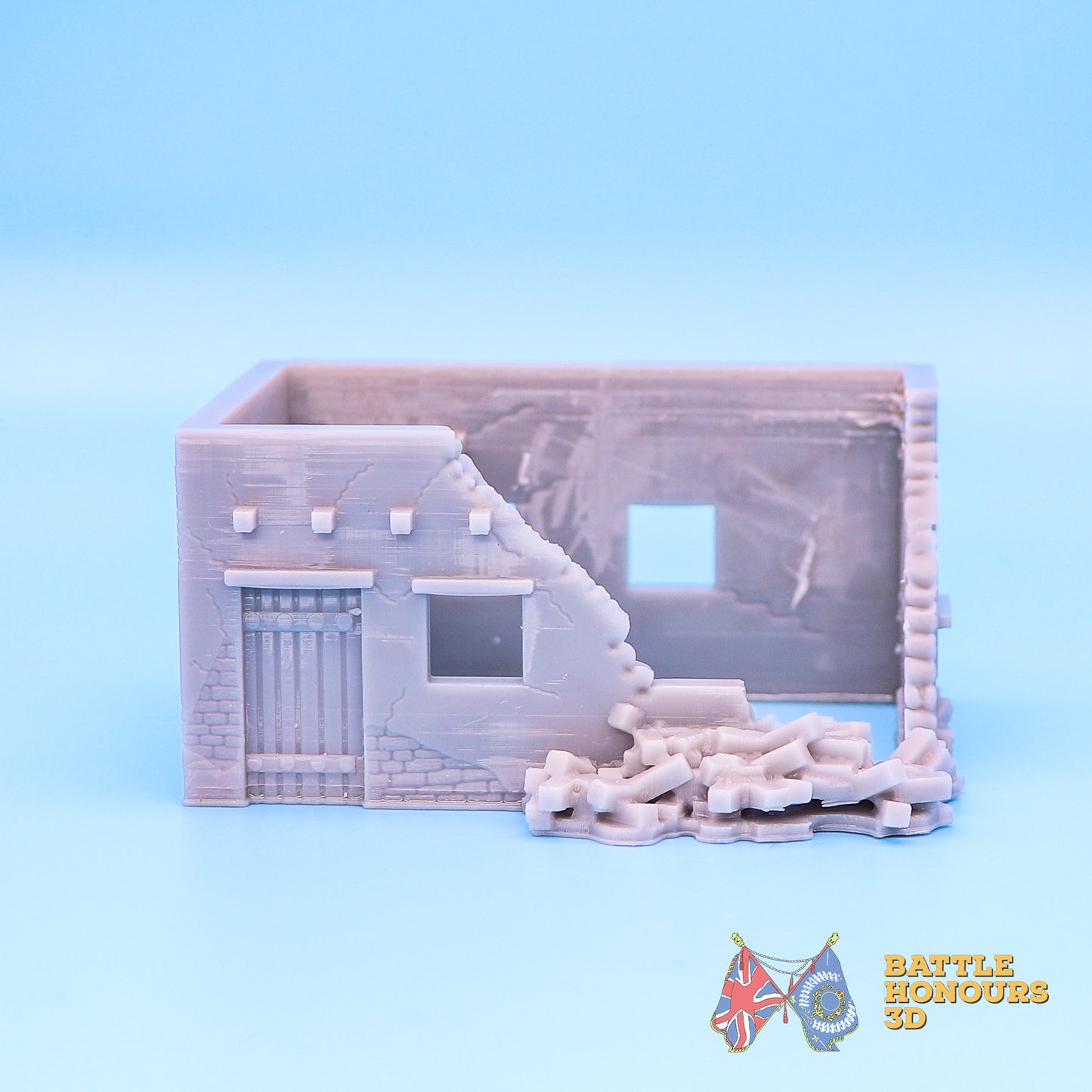 Paket „Beschädigte einstöckige Gebäude“.