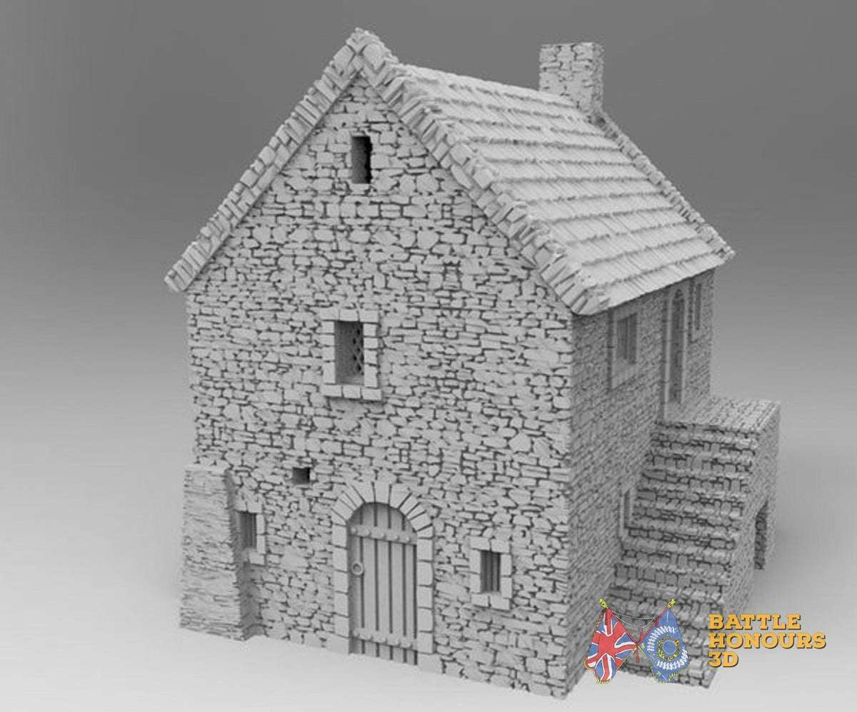 Bastle with Stairs terrain model view 1
