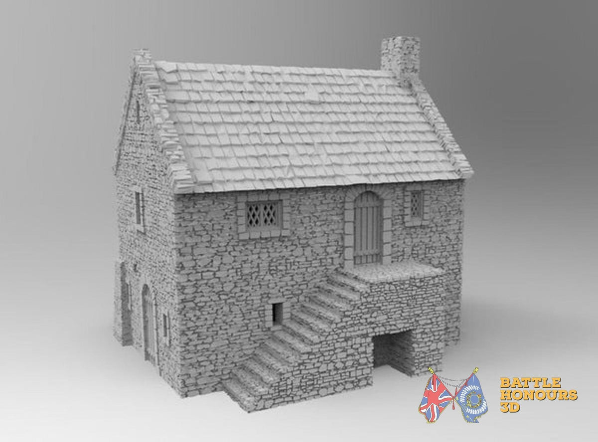 Bastle with Stairs terrain model view 3