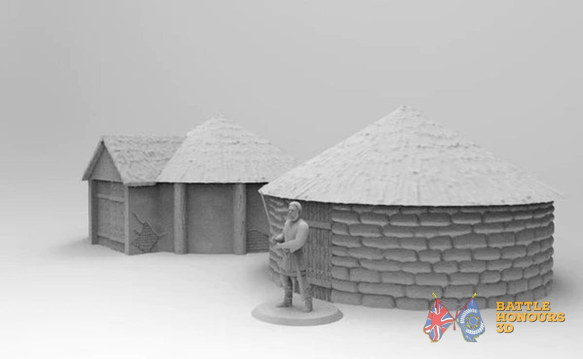 Celtic Roundhouses terrain model view 1