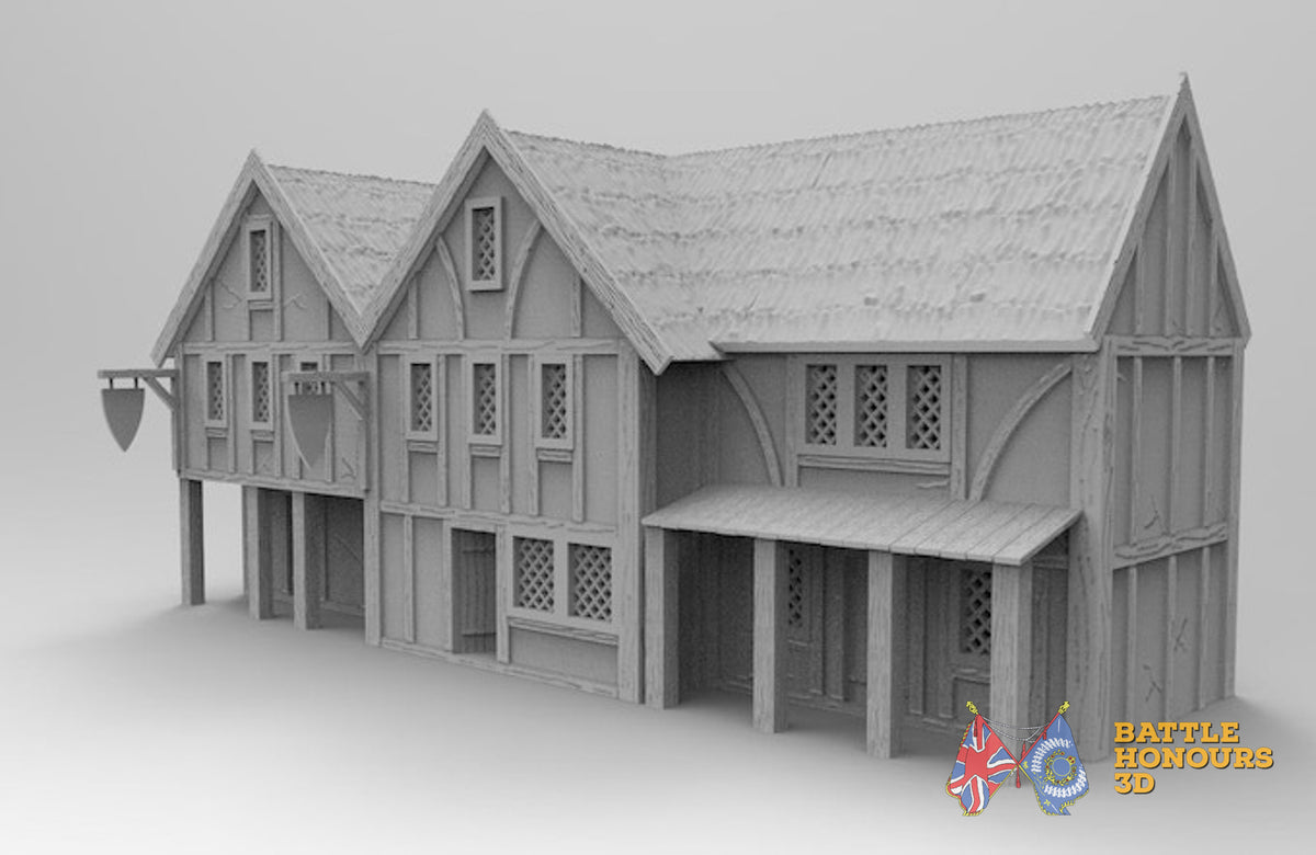 Medieval inn terrain model view 3