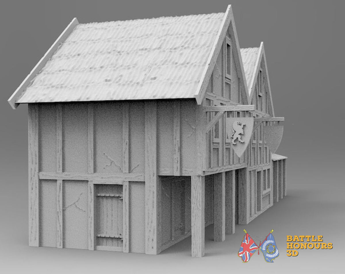 Medieval inn terrain model view 1