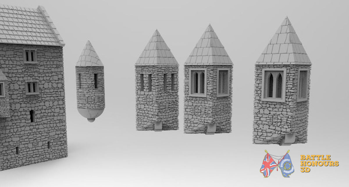 Medieval tower house terrain model view 2