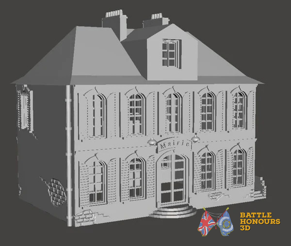 RAF tower and hut terrain model view 2