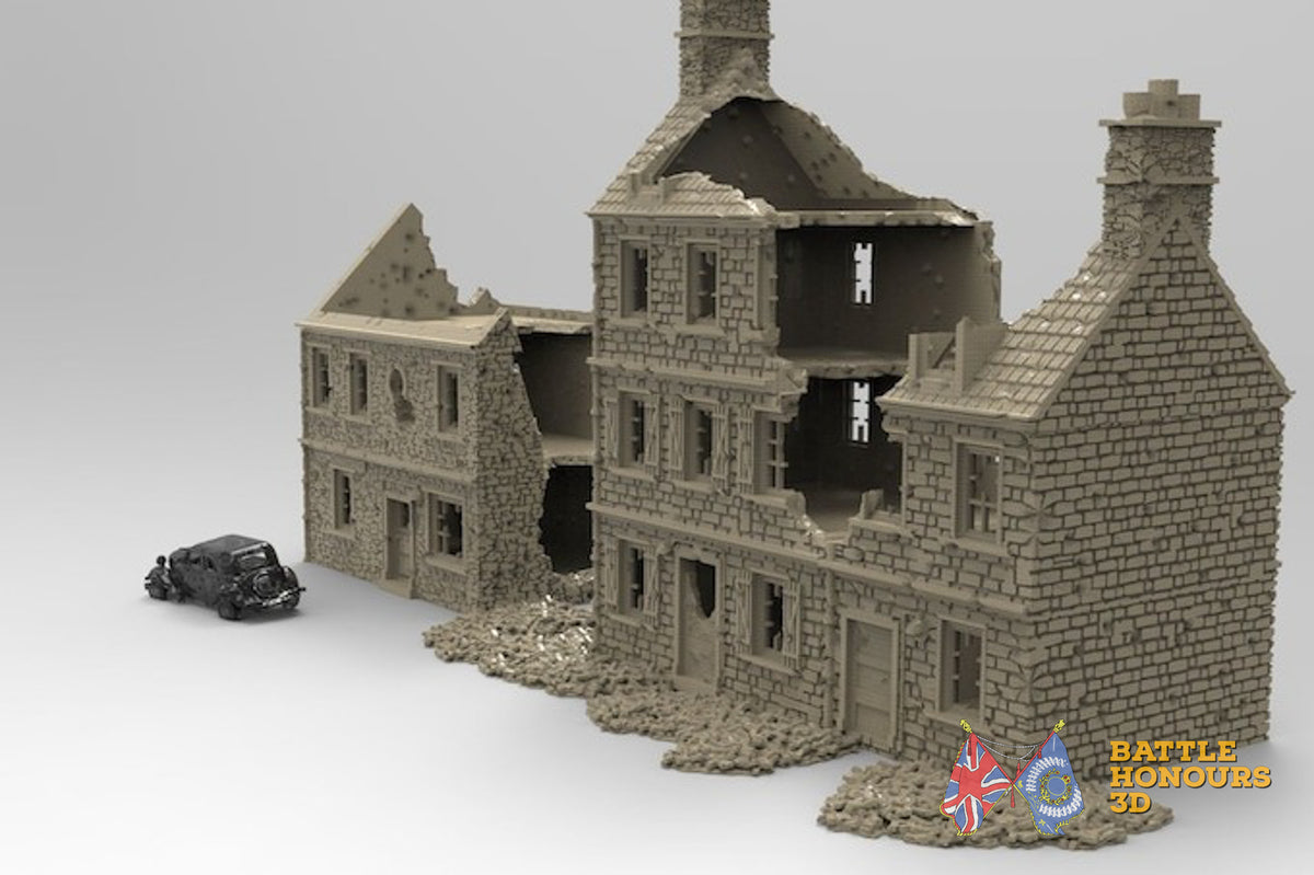 French destroyed town terrain set view 8