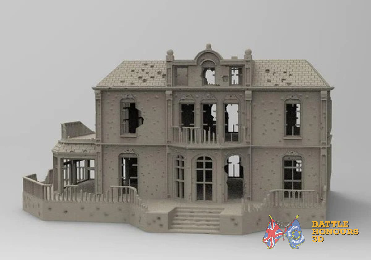 Damaged Hotel Hartenstein Arnhem terrain model view 2