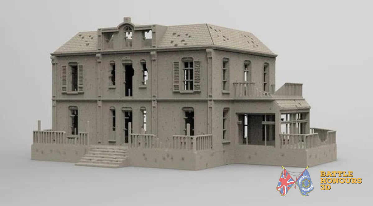 Damaged Hotel Hartenstein Arnhem terrain model view 1