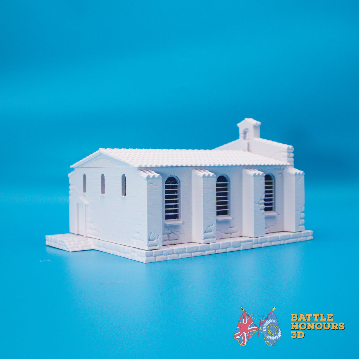 Mediterranean small church terrain model view 4