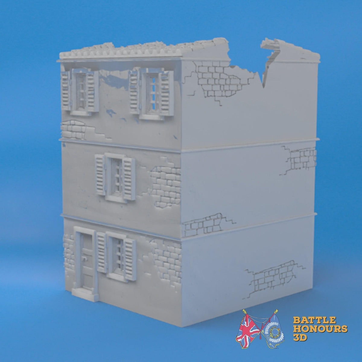 Badajoz Destroyed House 1 terrain model view 3