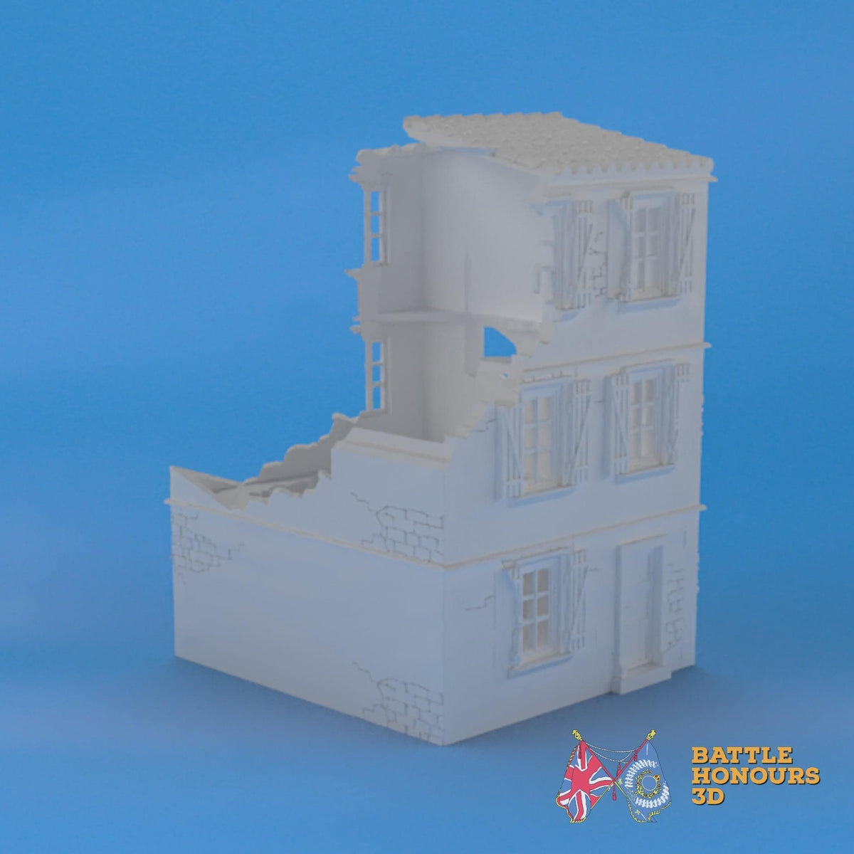 Badajoz Destroyed House 3 terrain model view 4