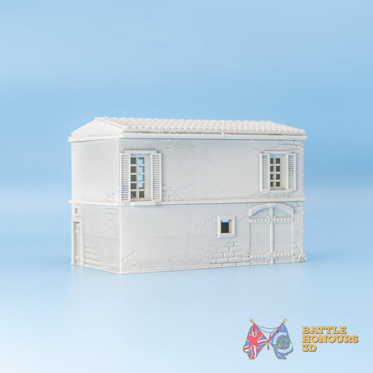 Mediterranean barn building terrain model view 2