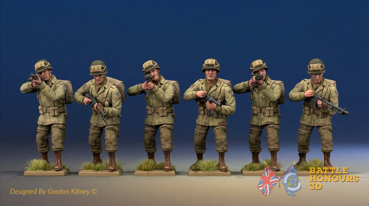 New WW2 US Airborne standing firing figures from Battle Honours 3D